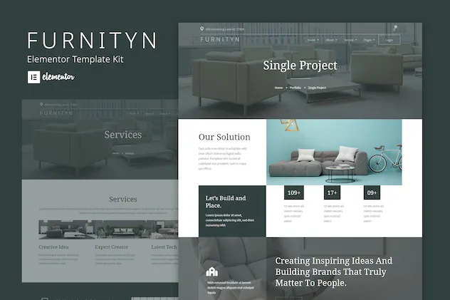 Furnityn - Interior Design Elementor Kit Template