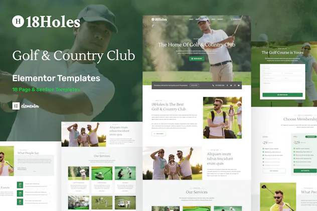 18Holes - Golf - Country Club Website