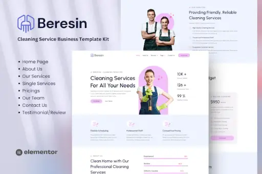Beresin - Modern Cleaning Service Business Elementor Kit