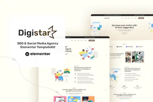 Digistar - SEO - Social Media Agency Elementor Templat Kit